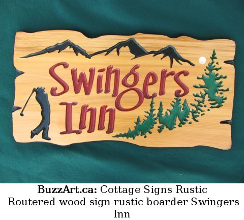 Routered wood sign rustic boarder Swingers Inn